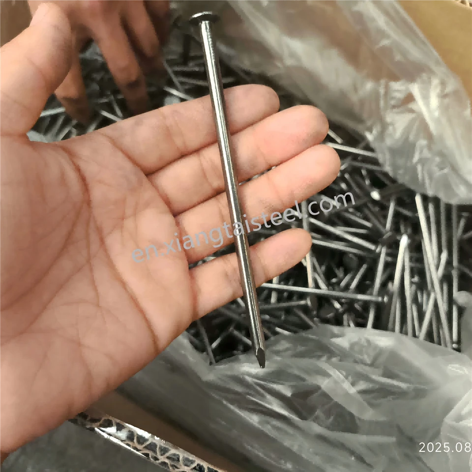 Factory Direct 6 Inch Low Carbon Steel Wire Nails High Quality Smooth Common Nail For Construction Galvanized Wood Brad Cap Head